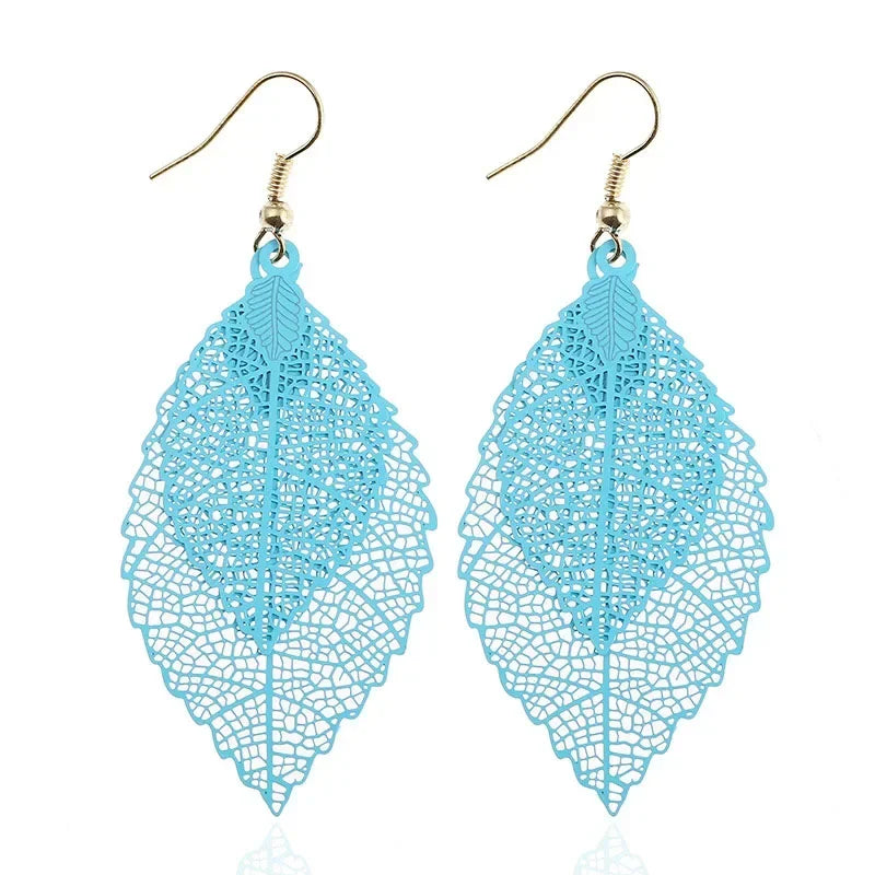 Vintage Boho Colorful Leaf Earrings