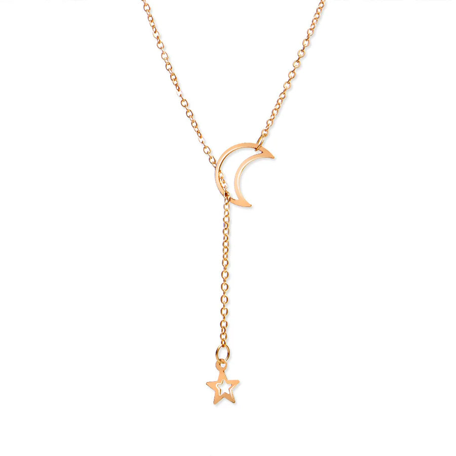 Moon Star Pendant Choker Necklace