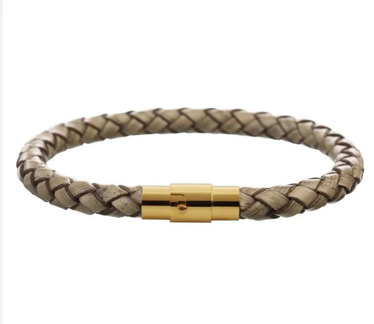 100% Genuine Braided Leather Bracelet