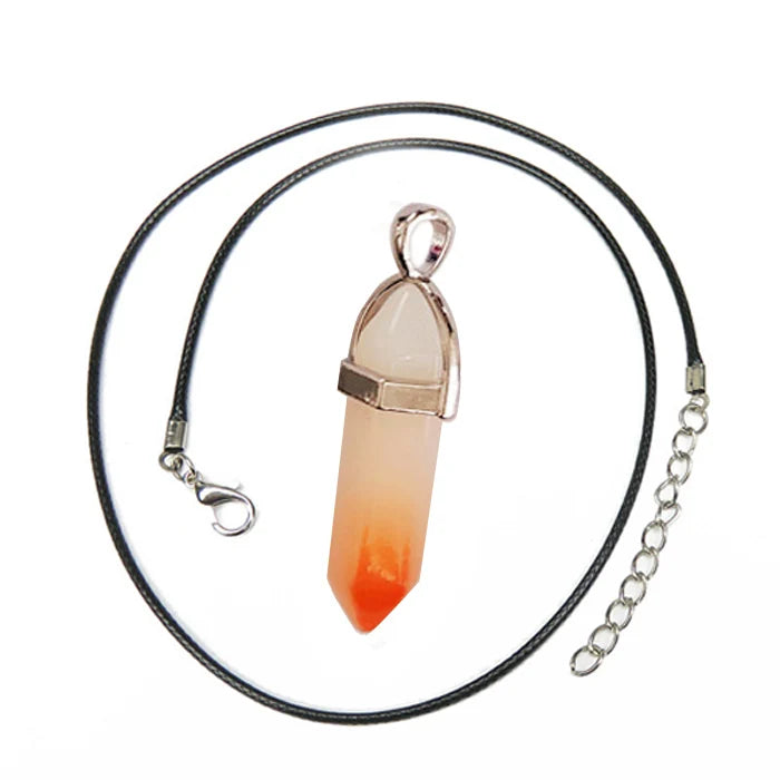 Hexagonal Column Quartz Necklace