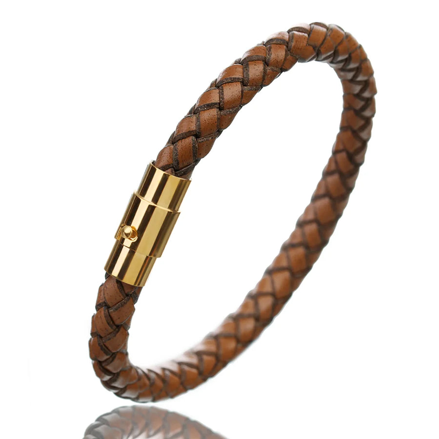 100% Genuine Braided Leather Bracelet