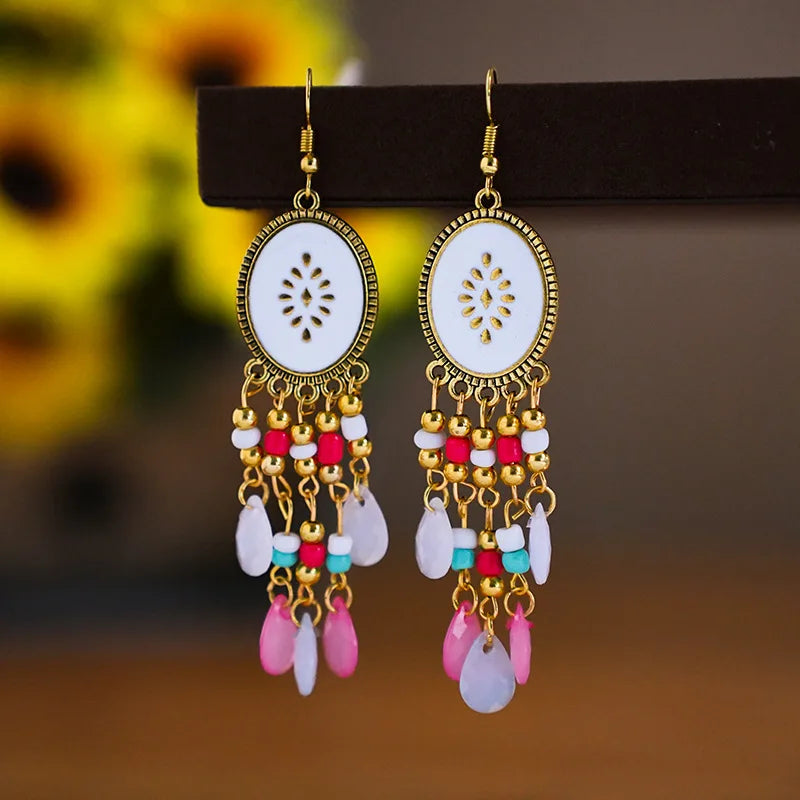 Bohemian Ethnic Fringed Tassel Earrings