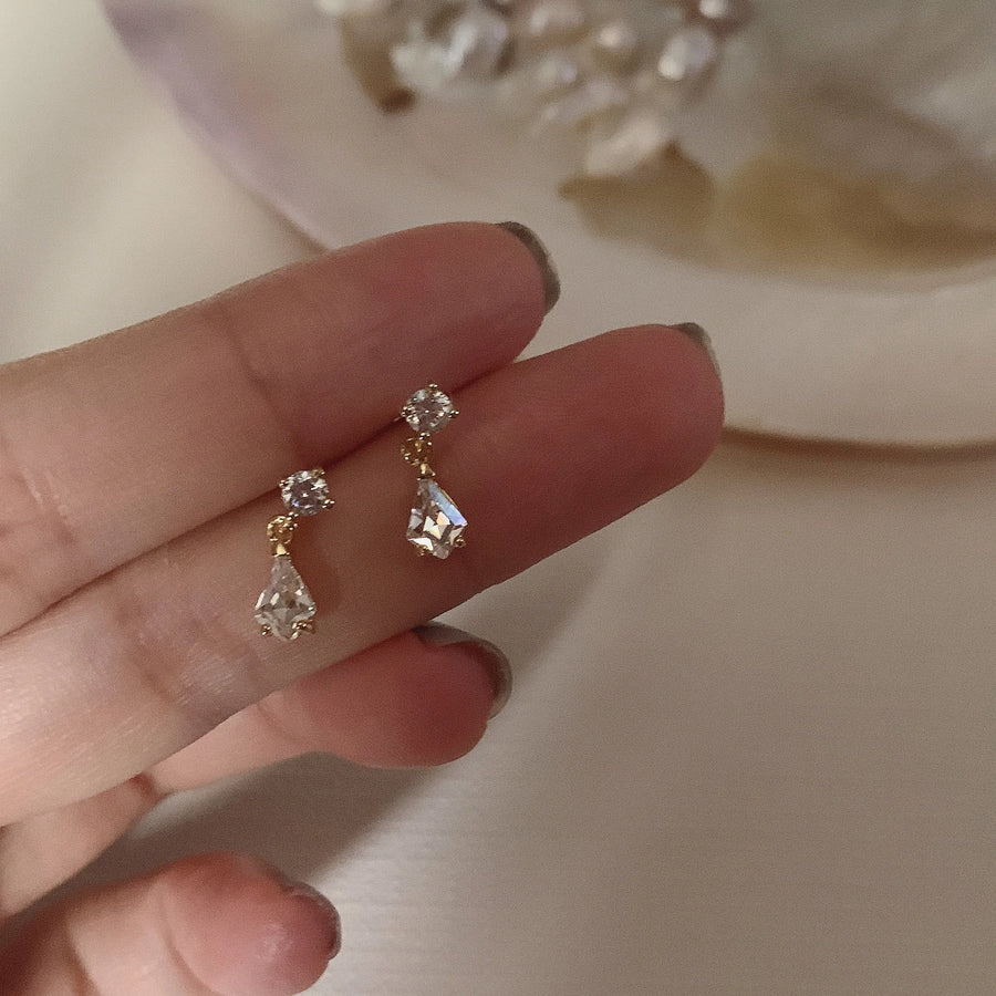 Gold and Silver Plated Crystal Stud Earrings