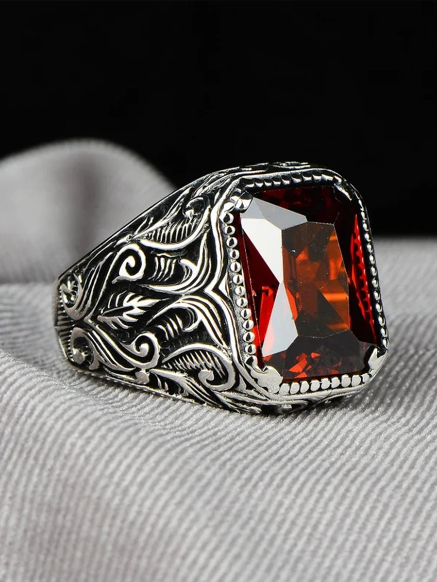 Antique Turkish Red Crystal Ring