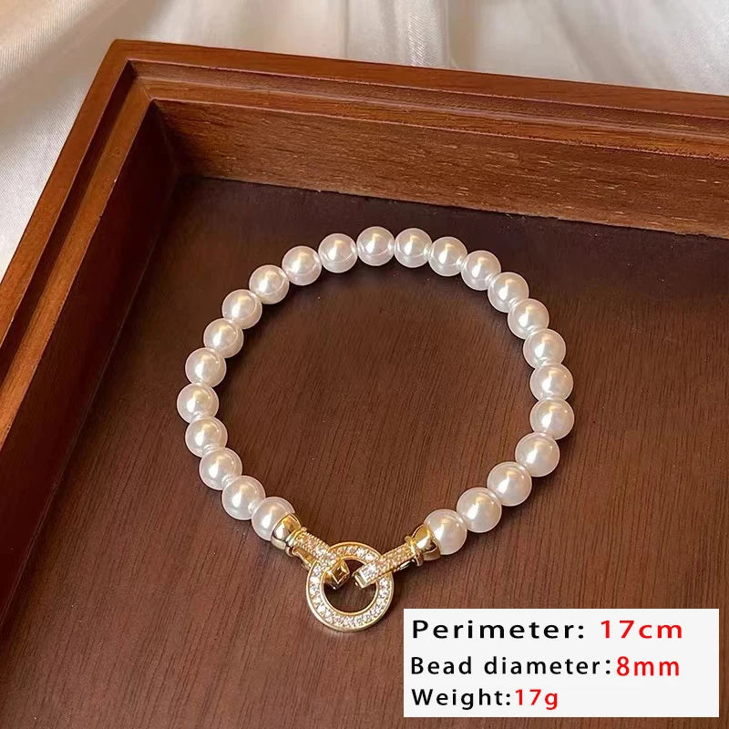 Round Pearl Circle Pendant Necklace