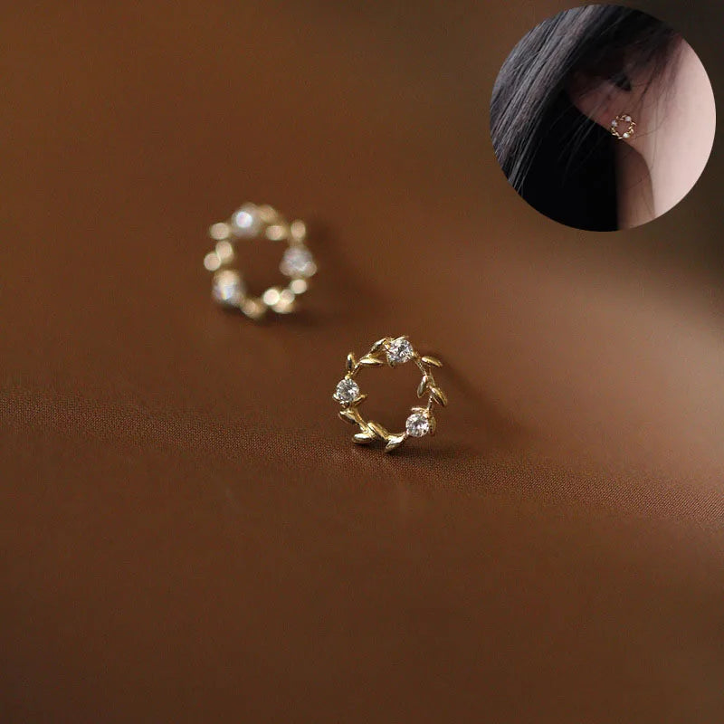 Gold and Silver Plated Crystal Stud Earrings