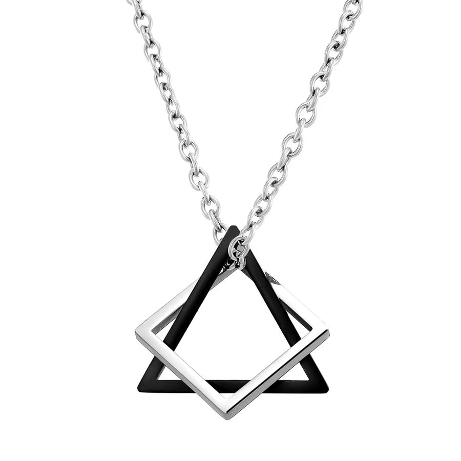 Geometry Square Triangle Pendant Necklace