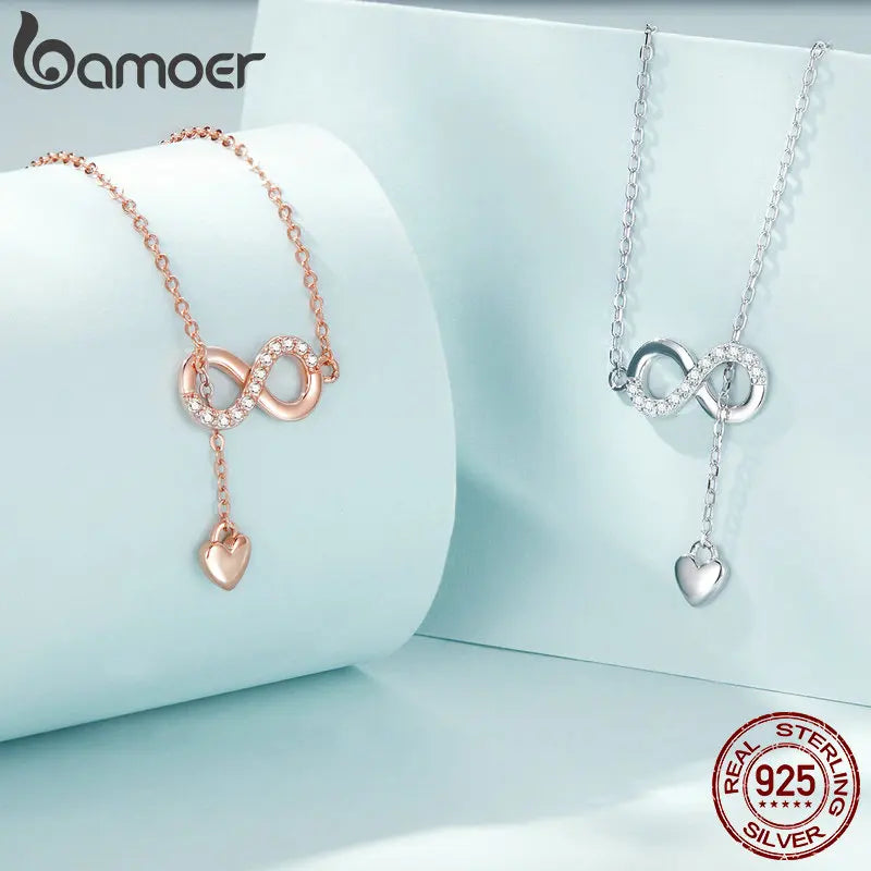 925 Sterling Silver Infinity Love Pendant Necklace