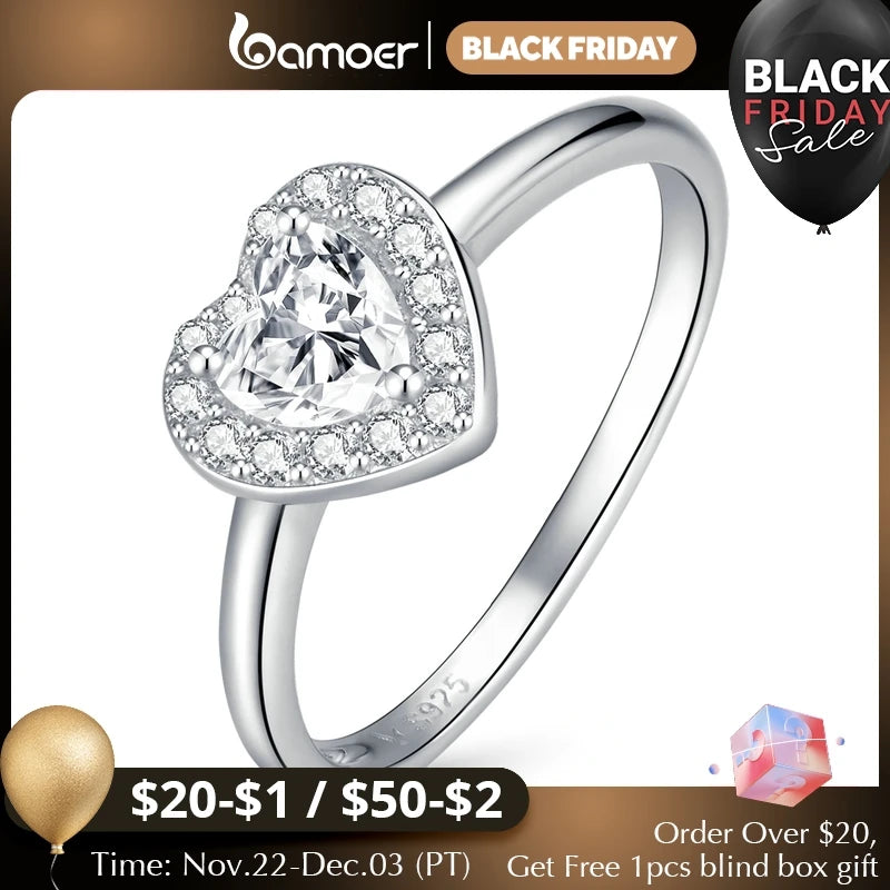 925 Sterling Silver Bright Love Ring