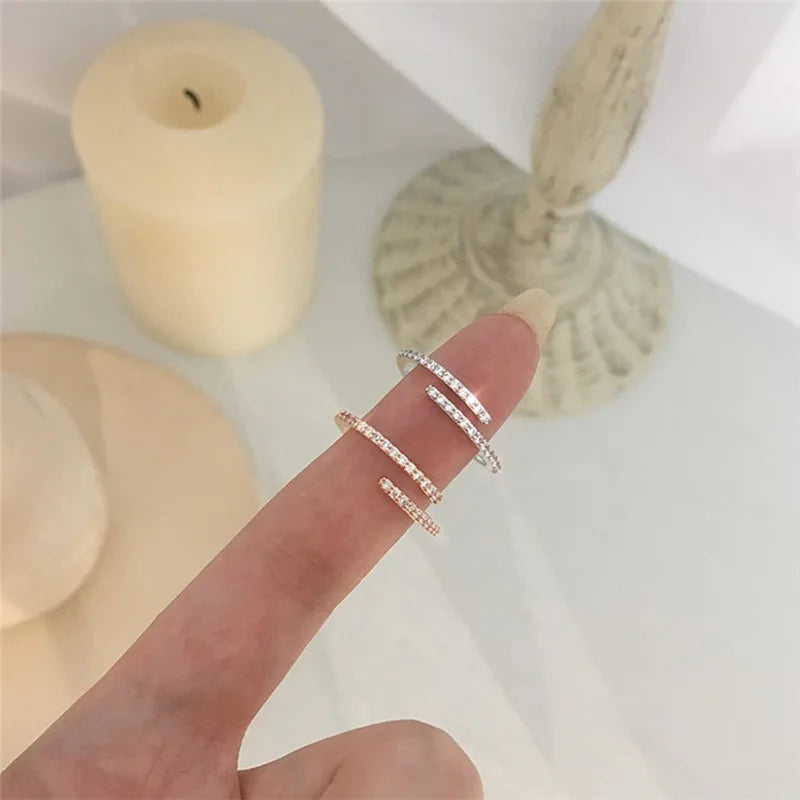 Minimalist Thin Rings with Brilliant Cubic Zircon for Women