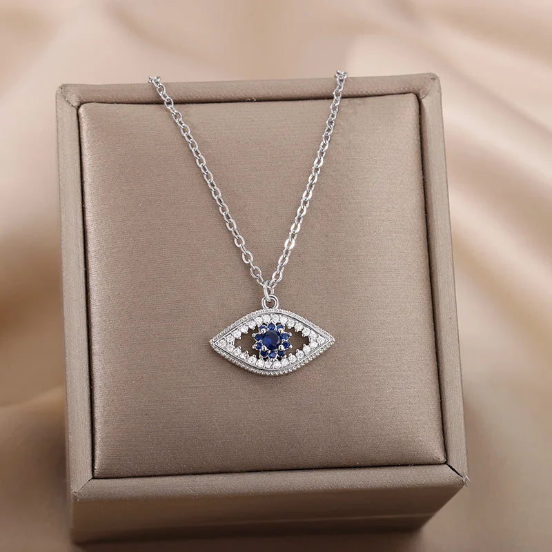 Turkish Eye Zircon Pendant Necklace