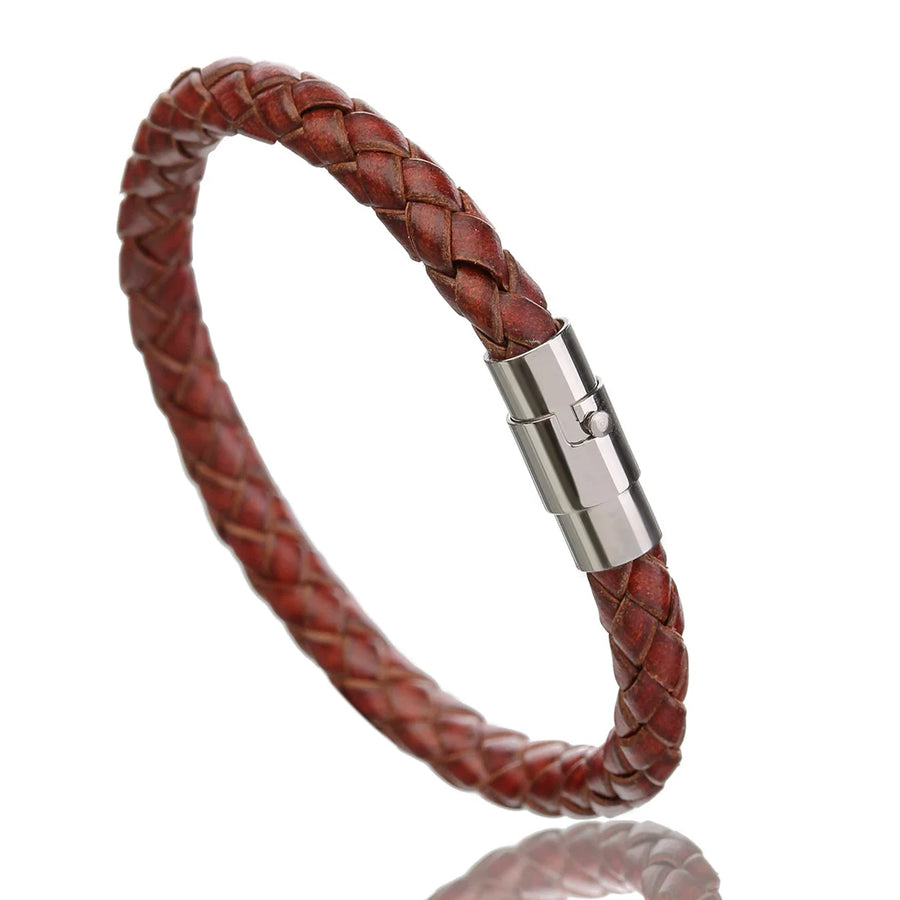 100% Genuine Braided Leather Bracelet