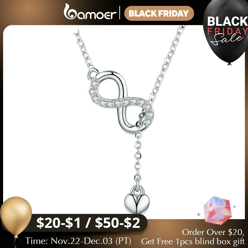 925 Sterling Silver Infinity Love Pendant Necklace