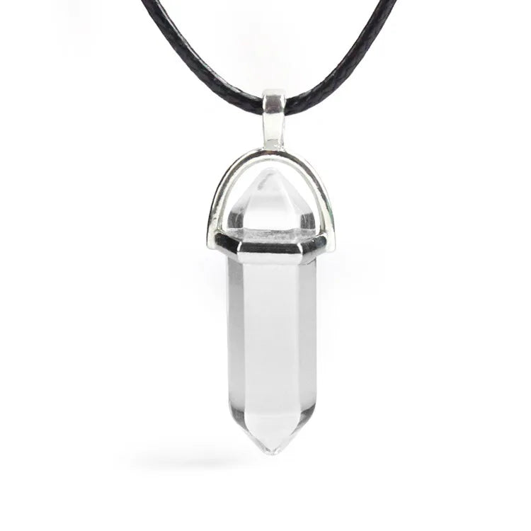 Hexagonal Column Quartz Necklace