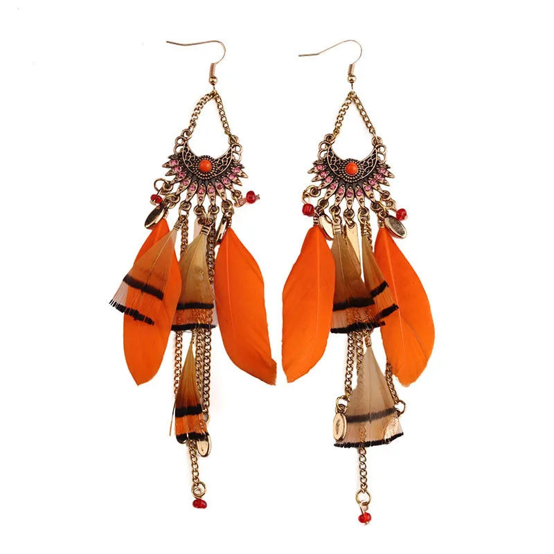 Antique Vintage Bohemian Ethnic Tassel Earrings