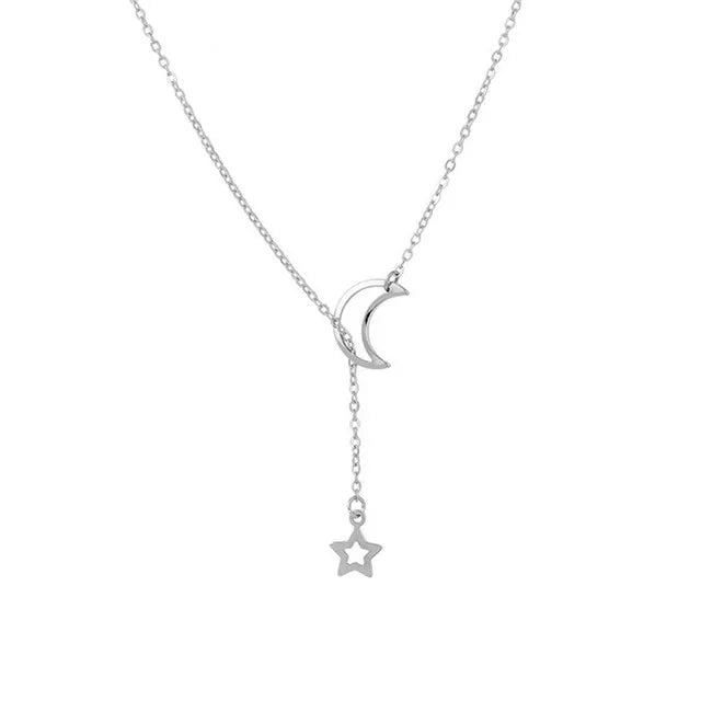 Moon Star Pendant Choker Necklace