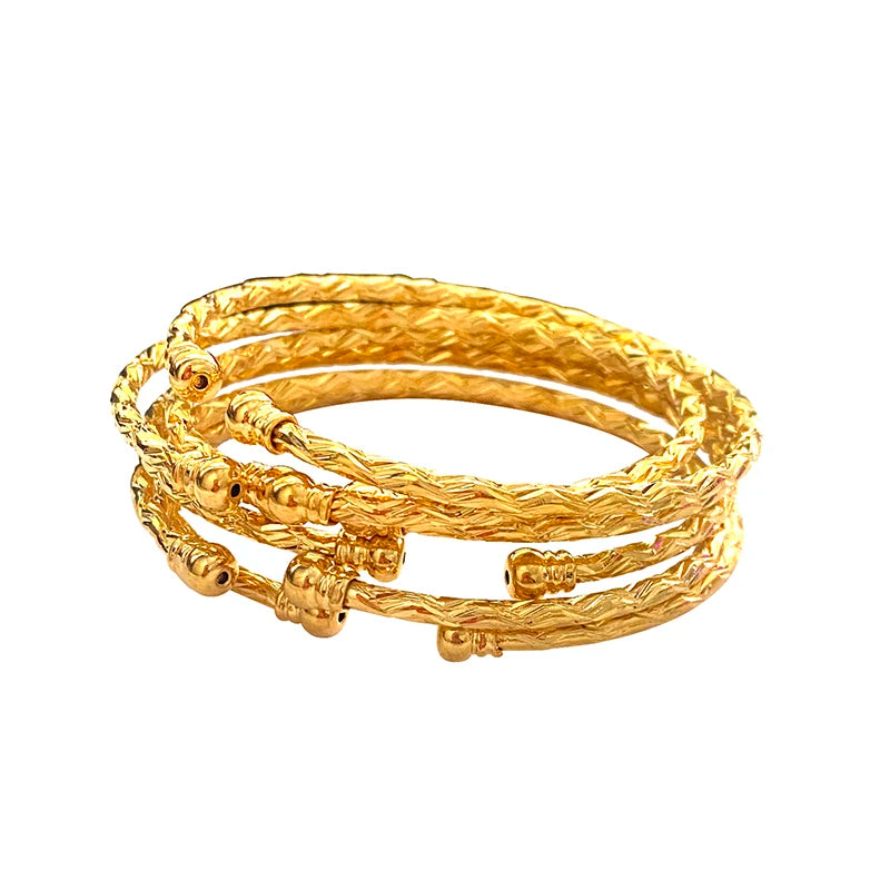 3MM/6pcs Etnic Gold Bangle