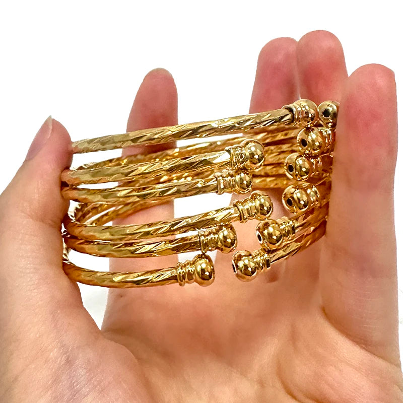 3MM/6pcs Etnic Gold Bangle