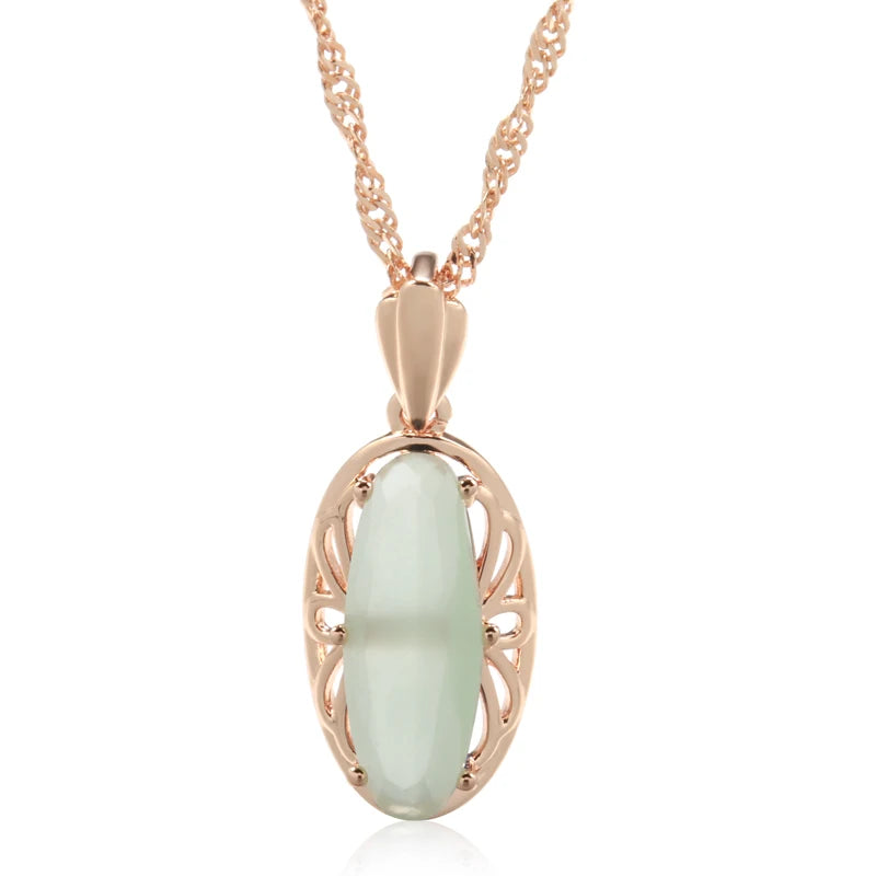 Mist Green Zircon Pendant Necklace