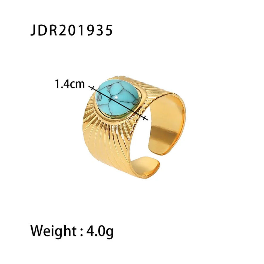 Natural Stone Stainless Steel Ring