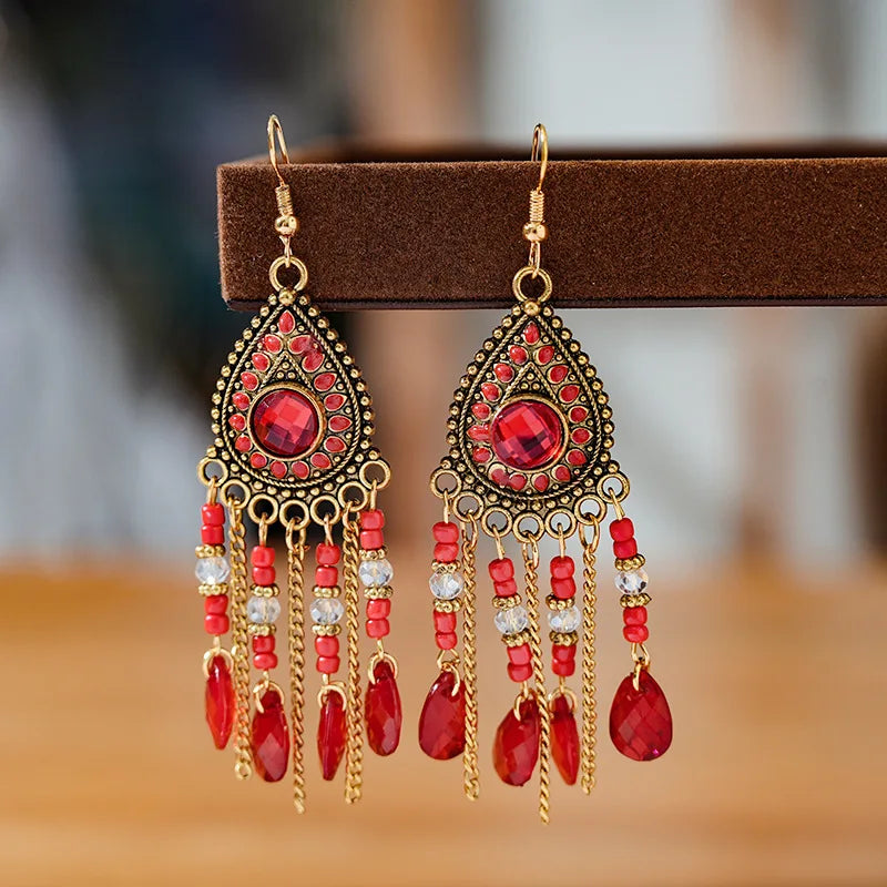 Bohemian Ethnic Fringed Tassel Earrings