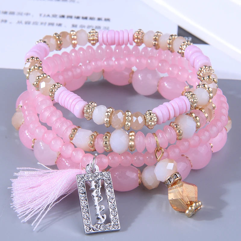 Bohemian Beads Crystal Charms Bracelets