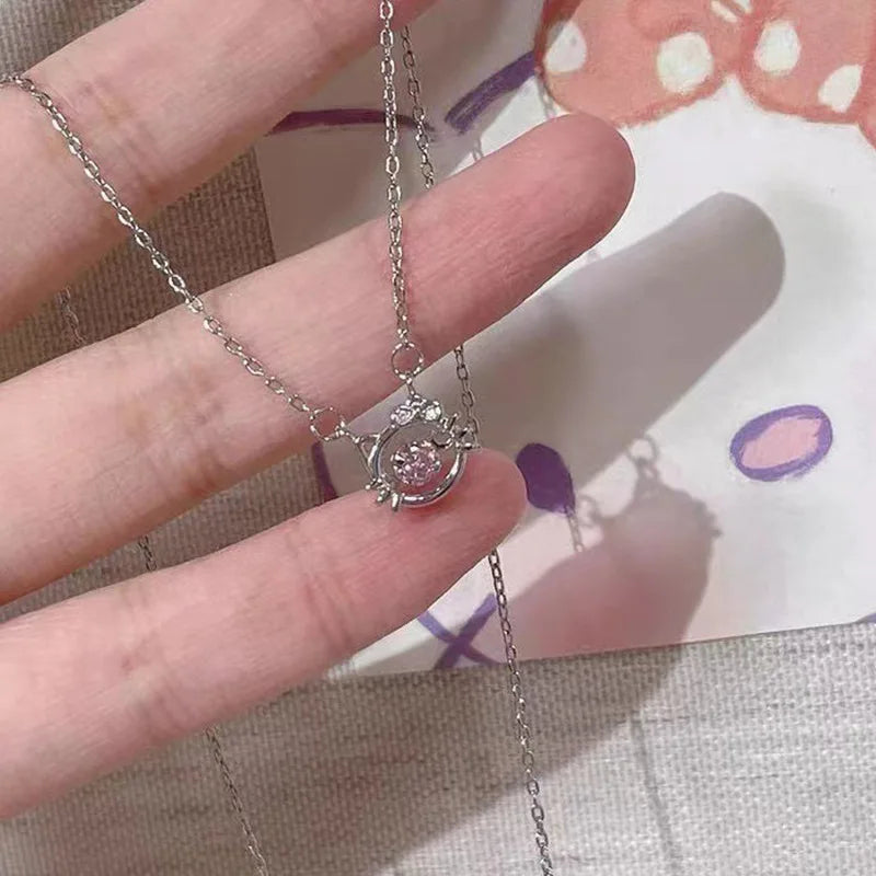 Hello Kitty Diamond Pendant Necklace